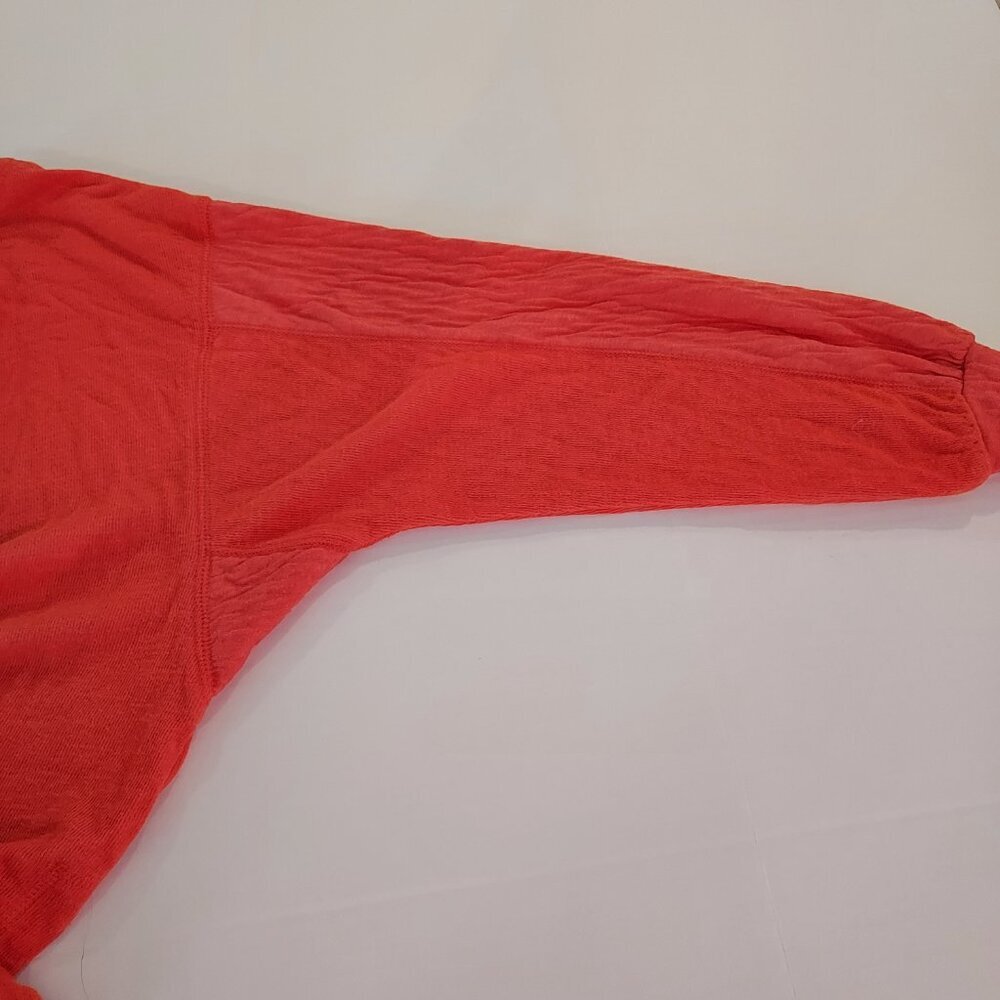 Free People Back At It Henley Oversized Orange Top Size XS - Picture 6 of 11